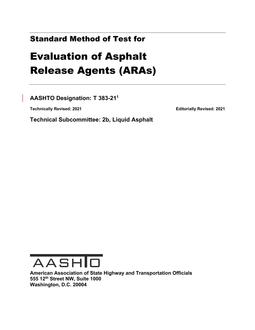 AASHTO T 383-21 AASHTO T 383-21