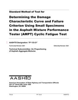 AASHTO TP 133-21 AASHTO TP 133-21