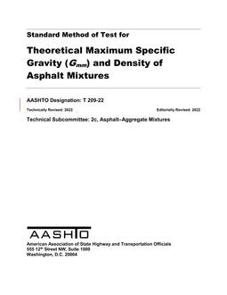 AASHTO T 209-22 AASHTO T 209-22