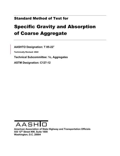 AASHTO T 85-22 AASHTO T 85-22