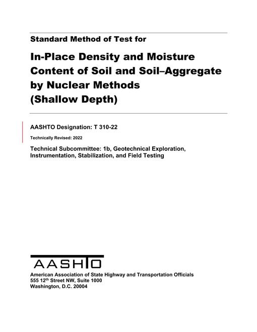 AASHTO T 310-22 AASHTO T 310-22