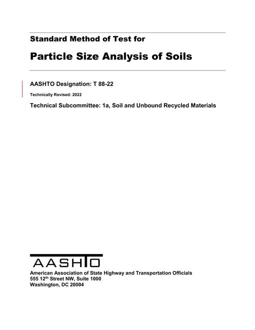 AASHTO T 88-22 AASHTO T 88-22
