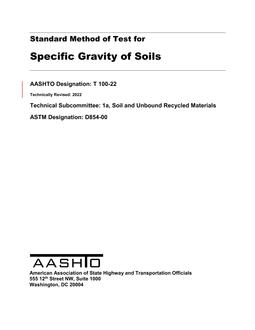 AASHTO T 100-22 AASHTO T 100-22