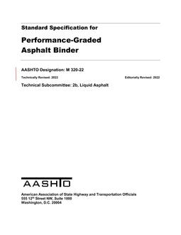 AASHTO M 320-22 AASHTO M 320-22