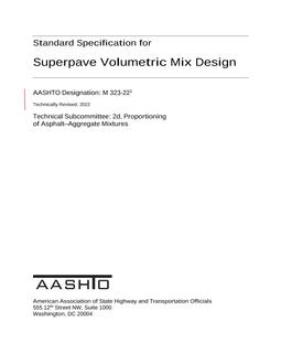 AASHTO M 323-22 AASHTO M 323-22