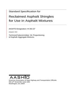 AASHTO M 350-22 AASHTO M 350-22