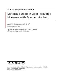 AASHTO MP 38-22 AASHTO MP 38-22