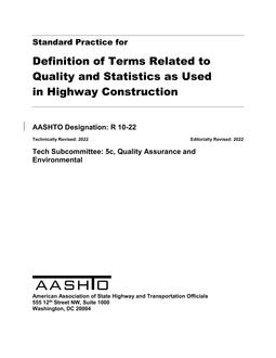 AASHTO R 10-22 AASHTO R 10-22