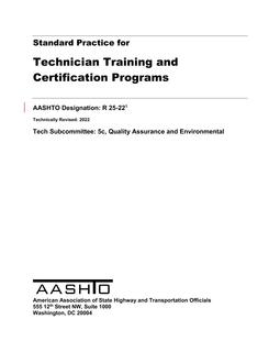 AASHTO R 25-22 AASHTO R 25-22