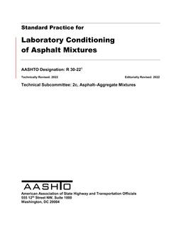 AASHTO R 30-22 AASHTO R 30-22