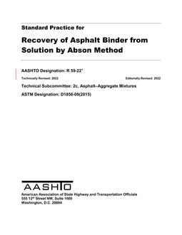 AASHTO R 59-22 AASHTO R 59-22