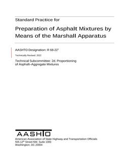 AASHTO R 68-22 AASHTO R 68-22