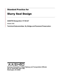 AASHTO R 104-22 AASHTO R 104-22