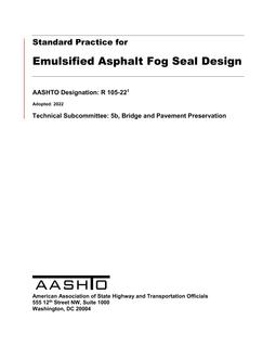 AASHTO R 105-22 AASHTO R 105-22
