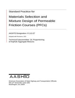 AASHTO R 113-22 AASHTO R 113-22