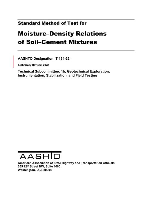 AASHTO T 134-22 AASHTO T 134-22