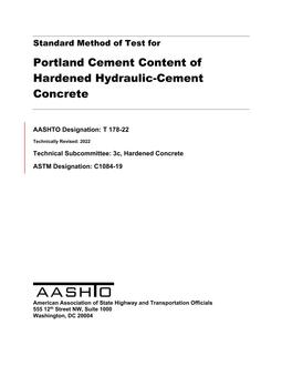 AASHTO T 178-22 AASHTO T 178-22