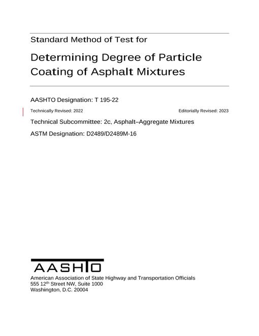 AASHTO T 195-22 AASHTO T 195-22