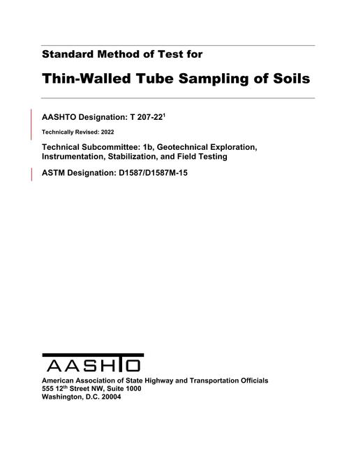 AASHTO T 207-22 AASHTO T 207-22