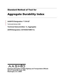 AASHTO T 210-22 AASHTO T 210-22
