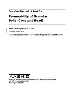 AASHTO T 215-22 AASHTO T 215-22