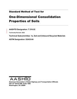 AASHTO T 216-22 AASHTO T 216-22