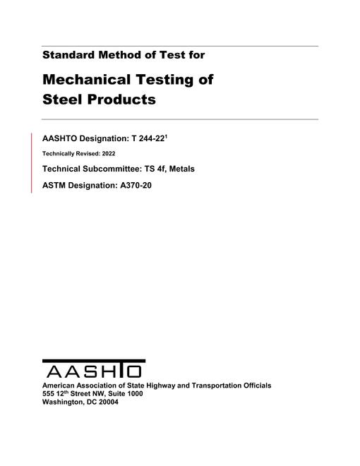 AASHTO T 244-22 AASHTO T 244-22