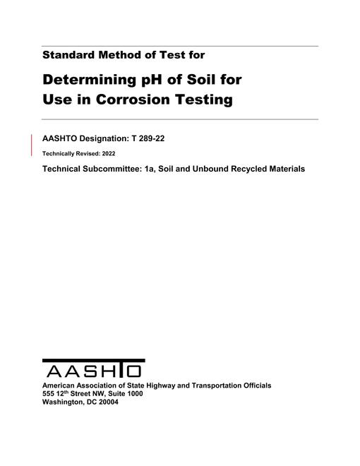 AASHTO T 289-22 AASHTO T 289-22