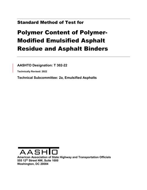 AASHTO T 302-22 AASHTO T 302-22