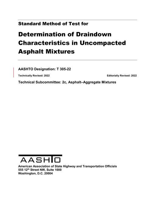 AASHTO T 305-22 AASHTO T 305-22