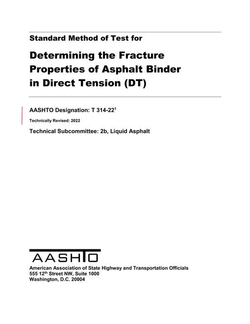 AASHTO T 314-22 AASHTO T 314-22