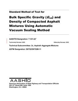 AASHTO T 331-22 AASHTO T 331-22