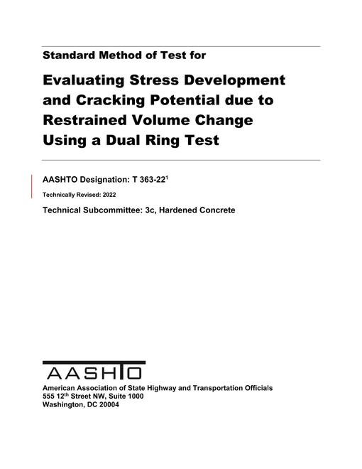 AASHTO T 363-22 AASHTO T 363-22