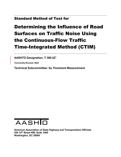 AASHTO T 390-22 AASHTO T 390-22