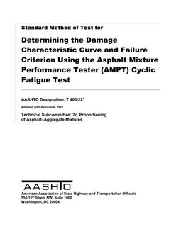 AASHTO T 400-22 AASHTO T 400-22