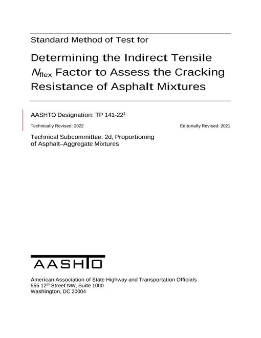 AASHTO TP 141-22 AASHTO TP 141-22