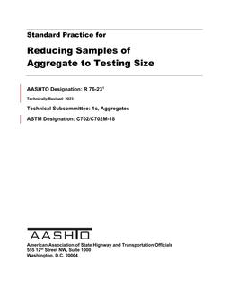 AASHTO R 76-23 AASHTO R 76-23