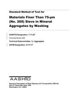 AASHTO T 11-23 AASHTO T 11-23