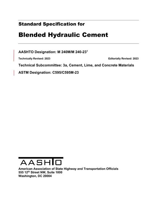 AASHTO M 240M/M 240-23 AASHTO M 240M/M 240-23