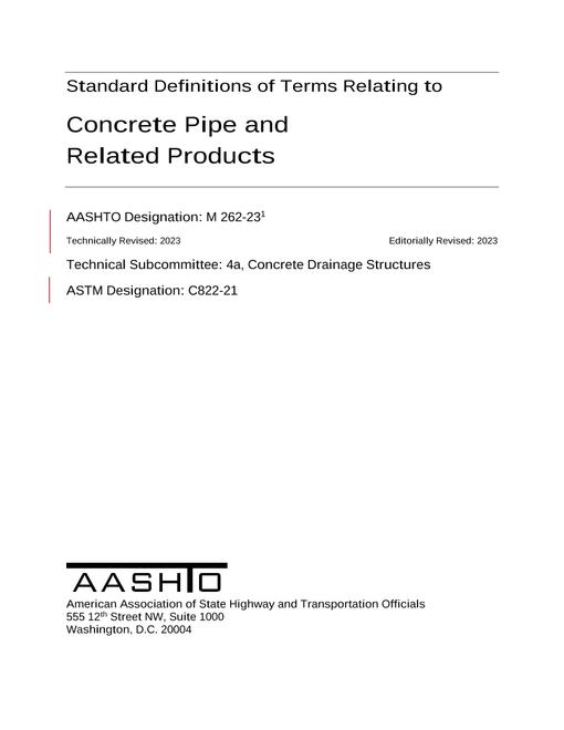 AASHTO M 262-23 AASHTO M 262-23