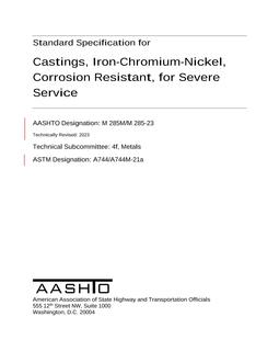 AASHTO M 285M/M 285-23 AASHTO M 285M/M 285-23