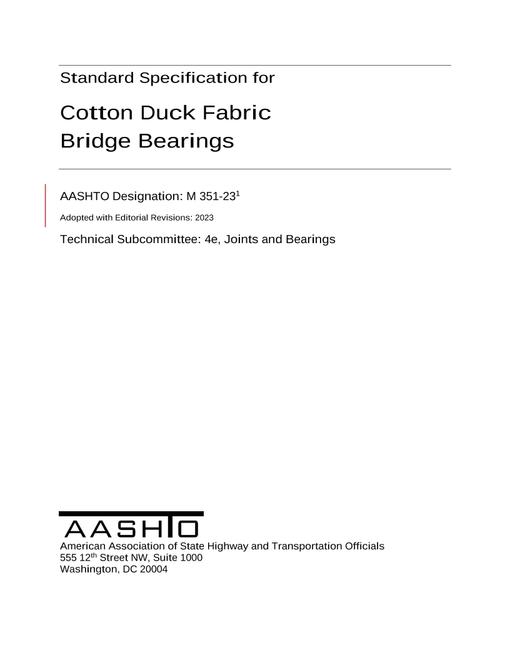 AASHTO M 351-23 AASHTO M 351-23