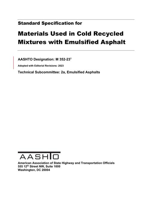 AASHTO M 352-23 AASHTO M 352-23