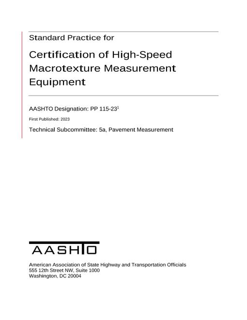 AASHTO PP 115-23 AASHTO PP 115-23