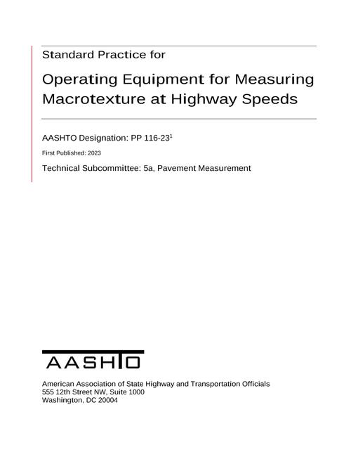 AASHTO PP 116-23 AASHTO PP 116-23