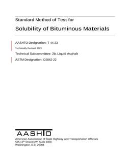 AASHTO T 44-23 AASHTO T 44-23