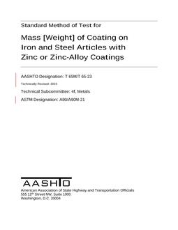 AASHTO T 65M/T 65-23 AASHTO T 65M/T 65-23