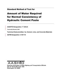 AASHTO T 129-23 AASHTO T 129-23