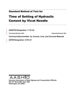 AASHTO T 131-23 AASHTO T 131-23