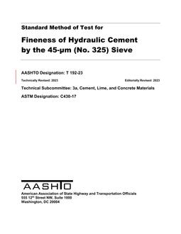 AASHTO T 192-23 AASHTO T 192-23